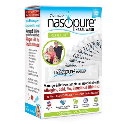 Nasopure Refill Kit Nasal Wash System With Buffered Salts Packets, 40 Ea
